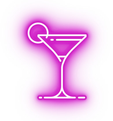 Neon pink cocktail icon